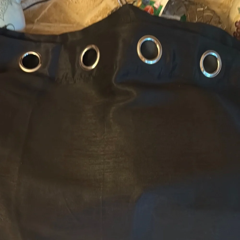 Black Curtain Panel with Silver Grommets
